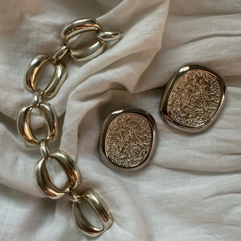 Italian Vintage Large Link 925 Sterling Silver Bracelet